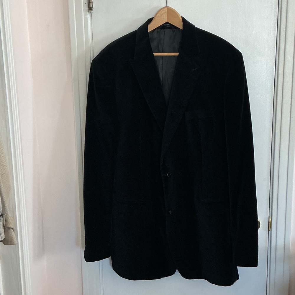 Marc Anthony Black 100% Cotton Velvet Blazer 48L